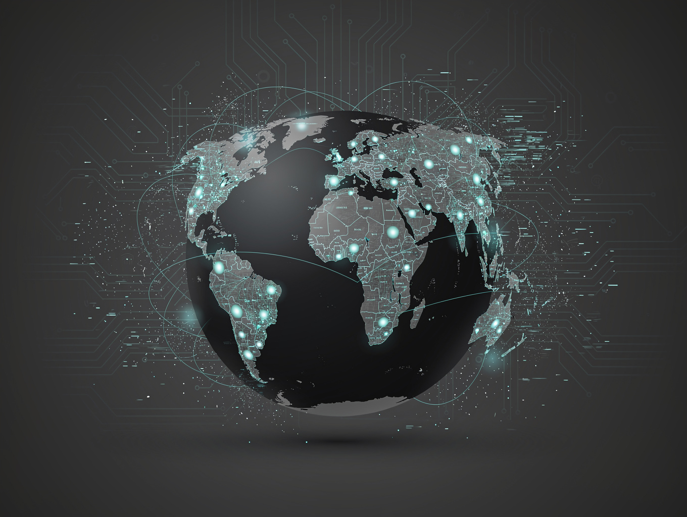 Global network map showing streaming data flow